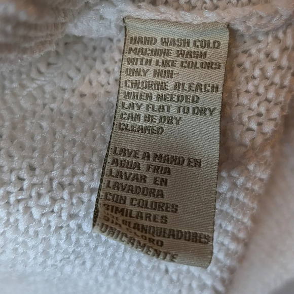 Vintage EasySpirit White Knit V Neck Long  Sleeve Top Sweater Woman 3 - Picture 4 of 9